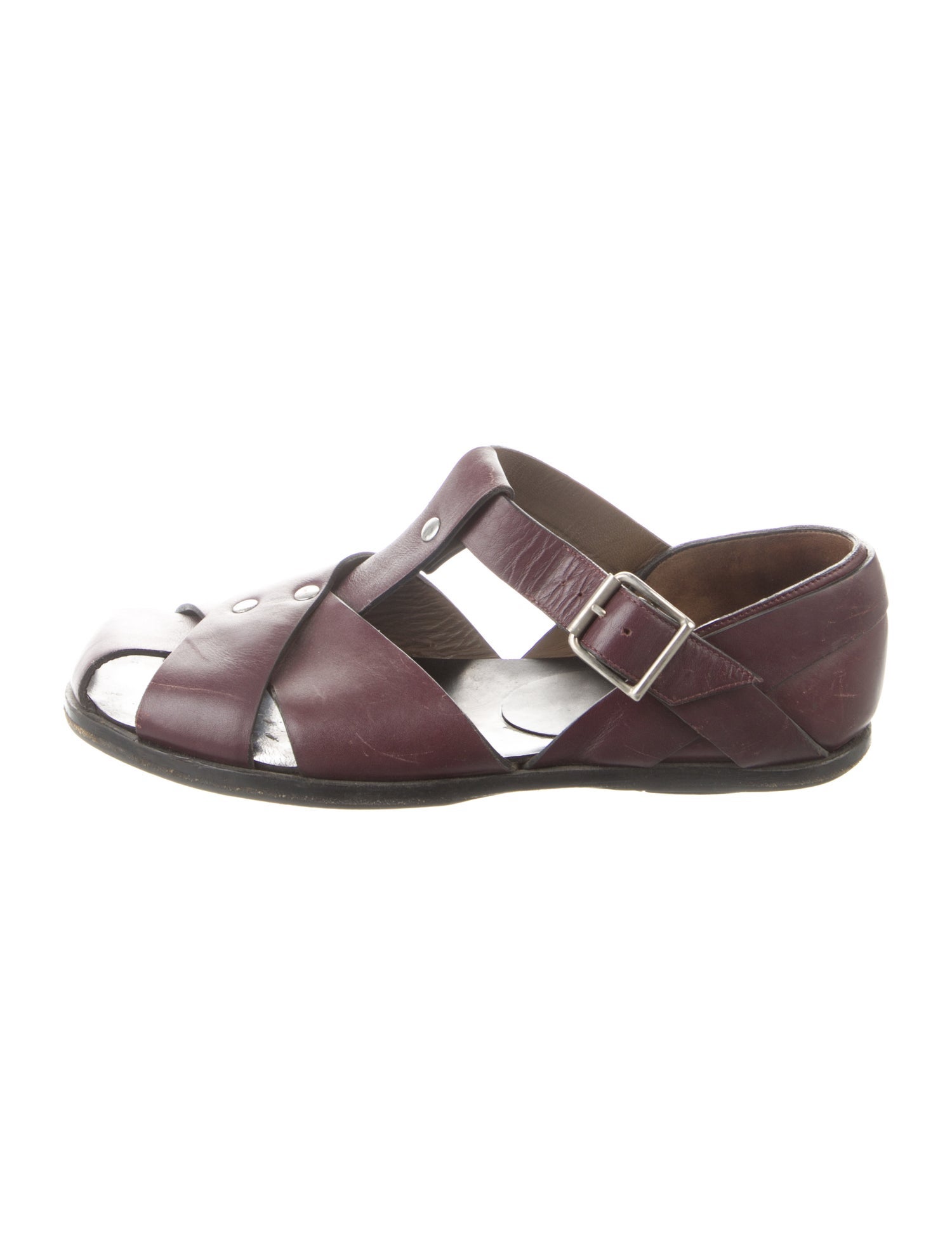 Marni Leather T-Strap Sandals