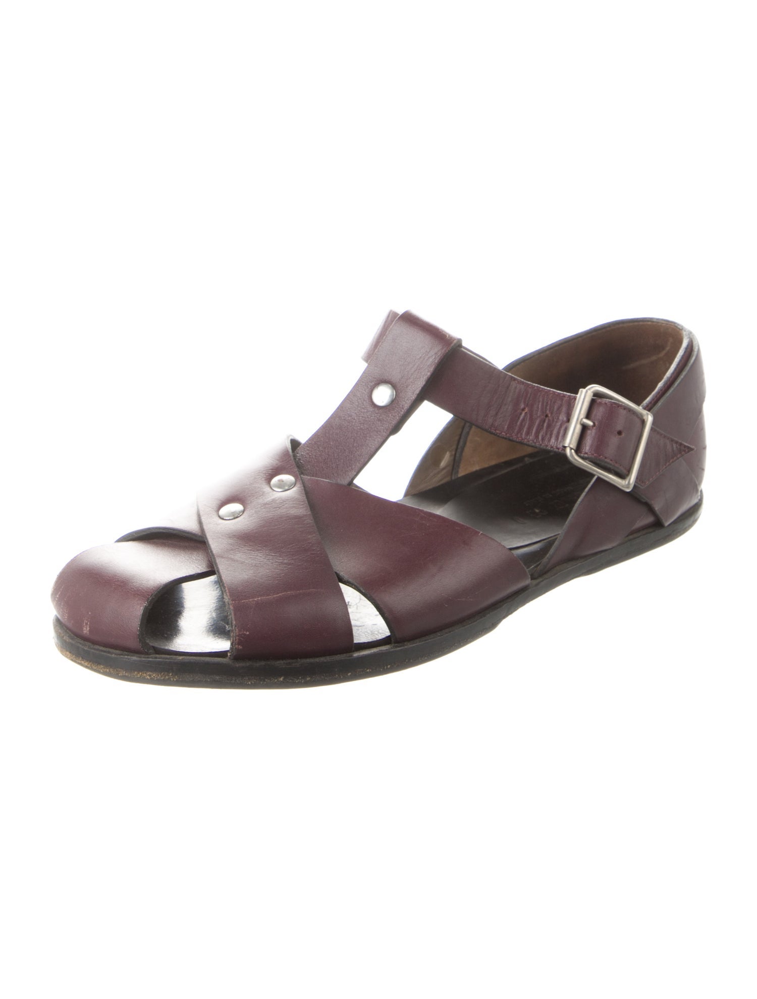 Marni Leather T-Strap Sandals