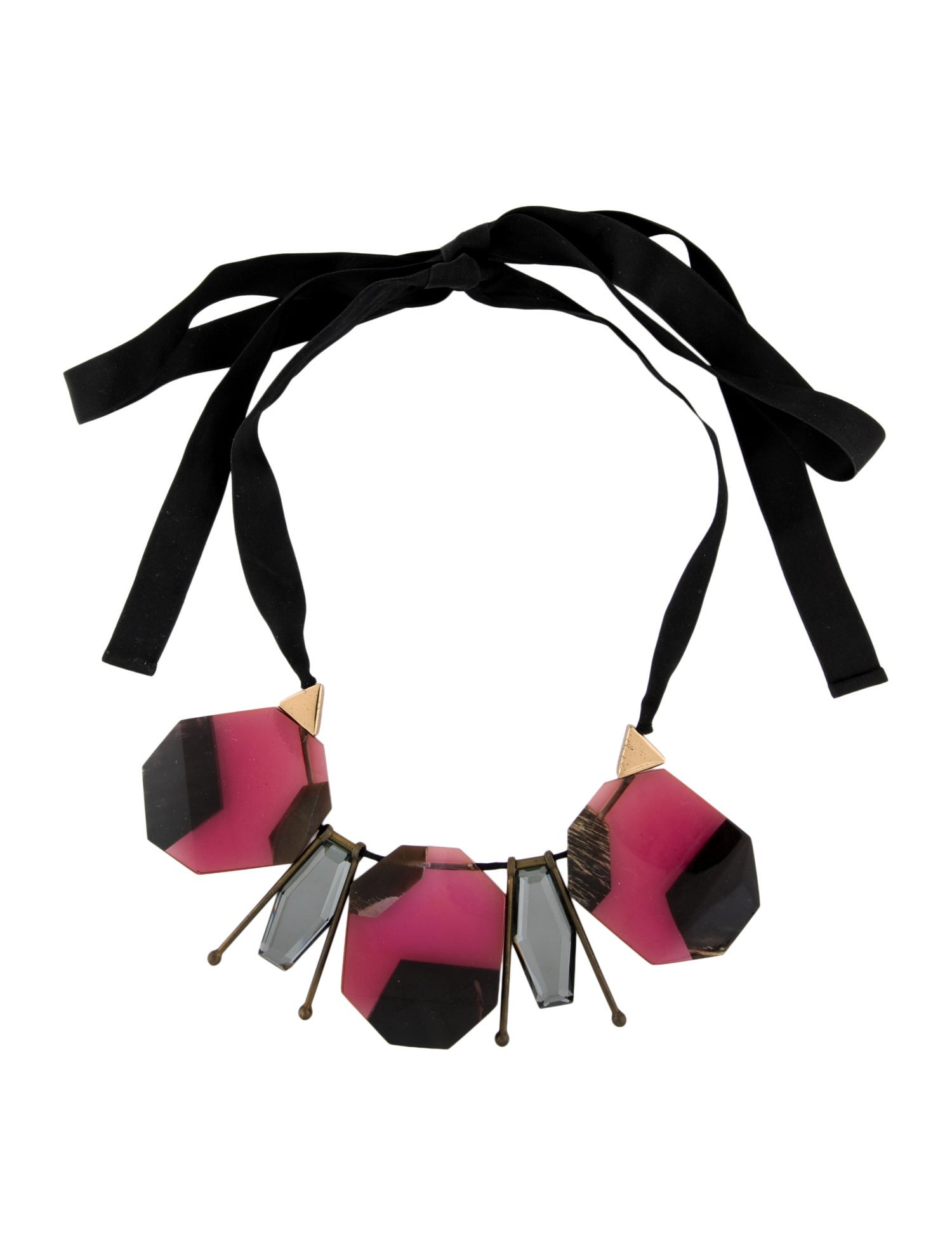 Marni Crystal, Horn & Resin Collar Necklace