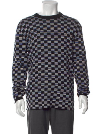 Marni Plaid Print Crew Neck Pullover