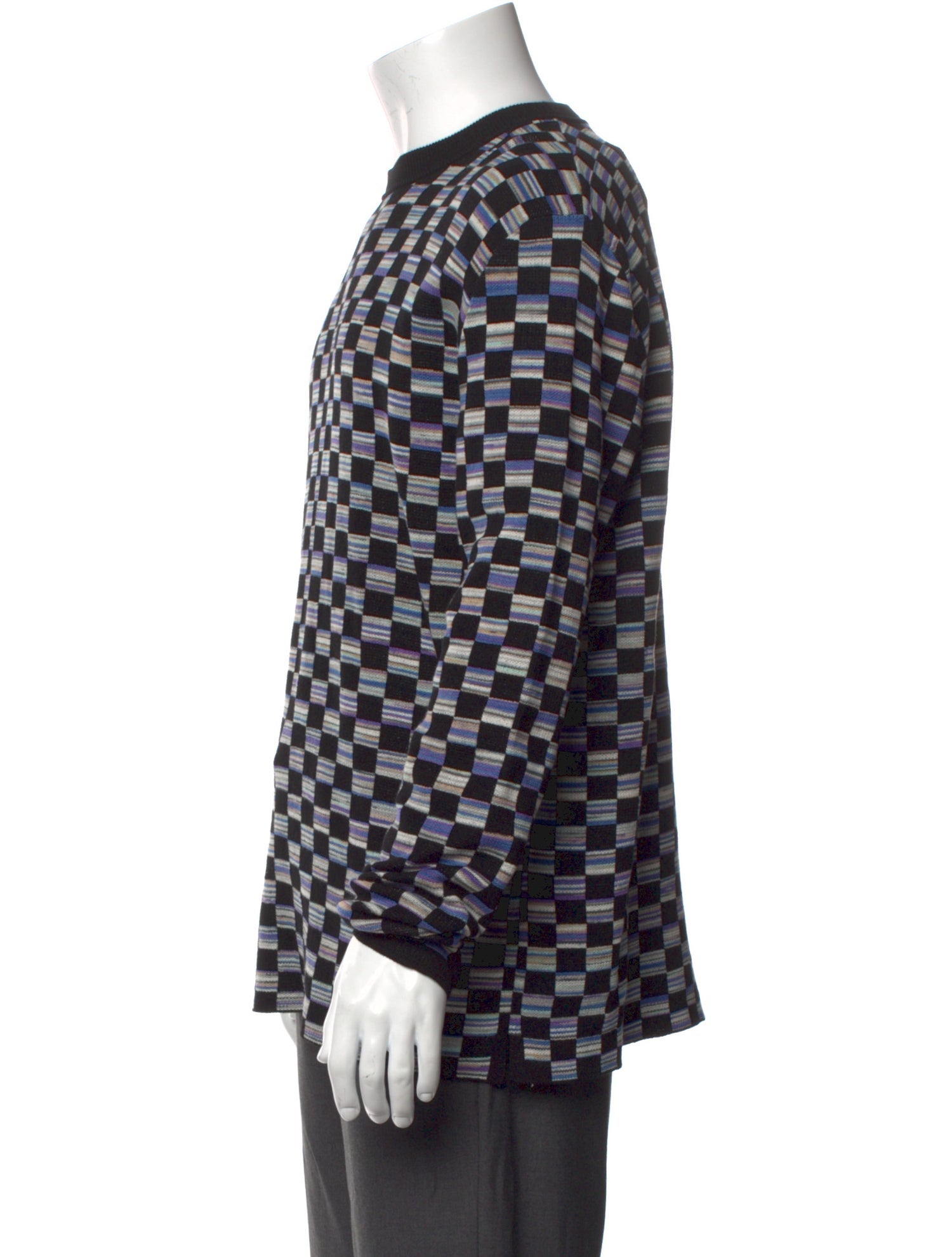 Marni Plaid Print Crew Neck Pullover