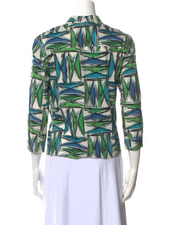 Marni Printed Three-Quarter Sleeve Button-Up Top