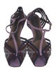 Marni Suede Lasercut Accents T-Strap Sandals