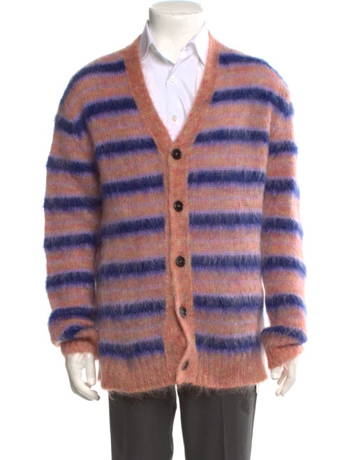 Marni 2022 Fuzzy Wuzzy Mohair Stripe Cardigan