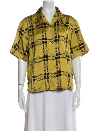 Marni Printed Short Sleeve Button-Up Top