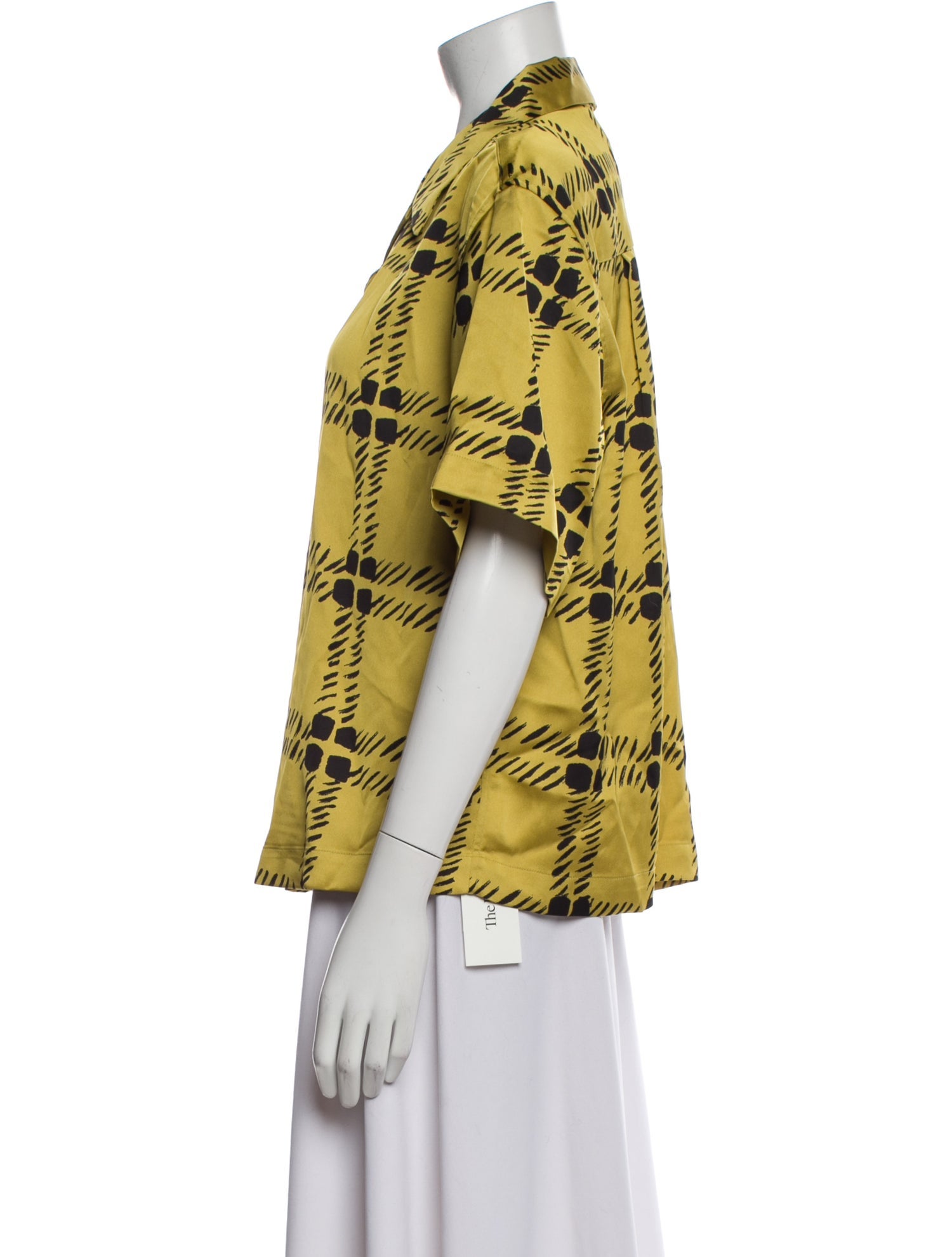 Marni Printed Short Sleeve Button-Up Top