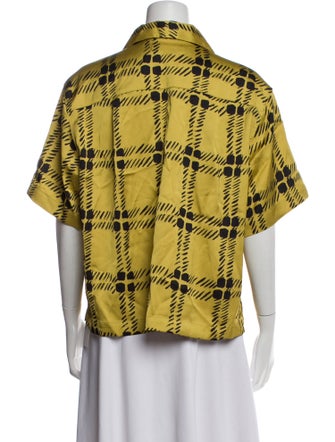 Marni Printed Short Sleeve Button-Up Top