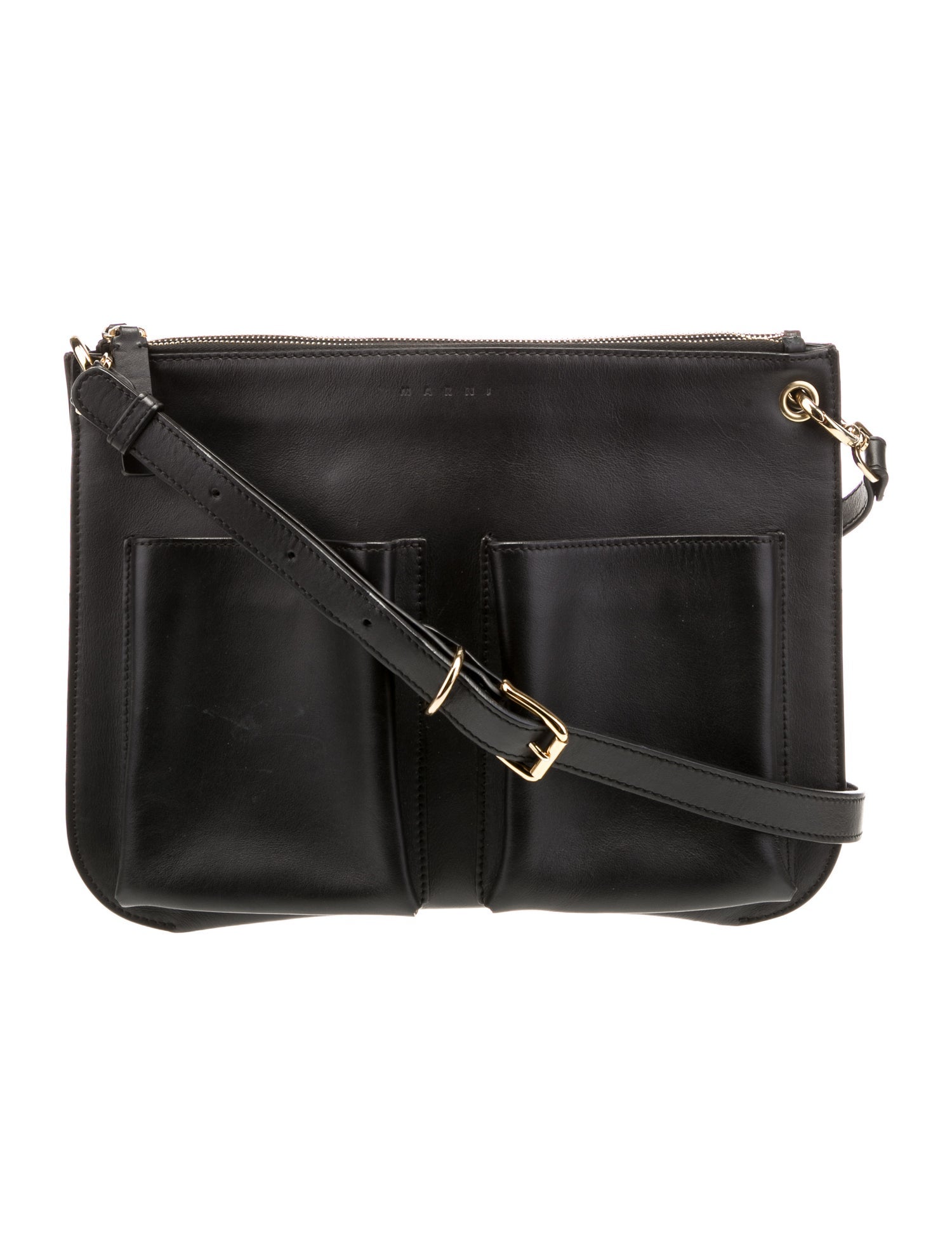 関税・送料込 MARNI Canvas crossbody バッグ White and black Tribeca crossbody bag with shoelace strap