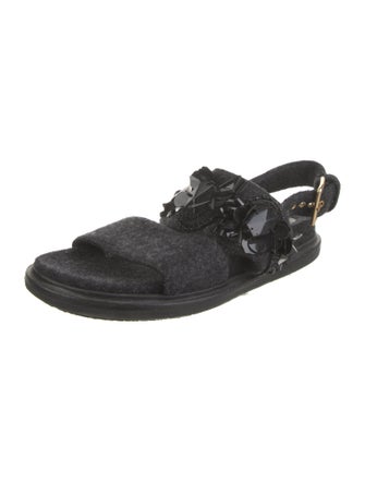 Marni Wool Sequin Embellishments Slingback Sandals