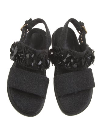 Marni Wool Sequin Embellishments Slingback Sandals