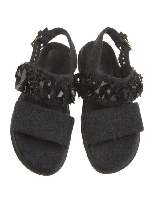 Marni Wool Sequin Embellishments Slingback Sandals