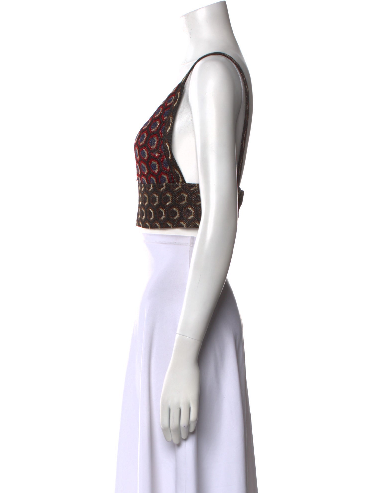 Marni Printed V-Neck Crop Top