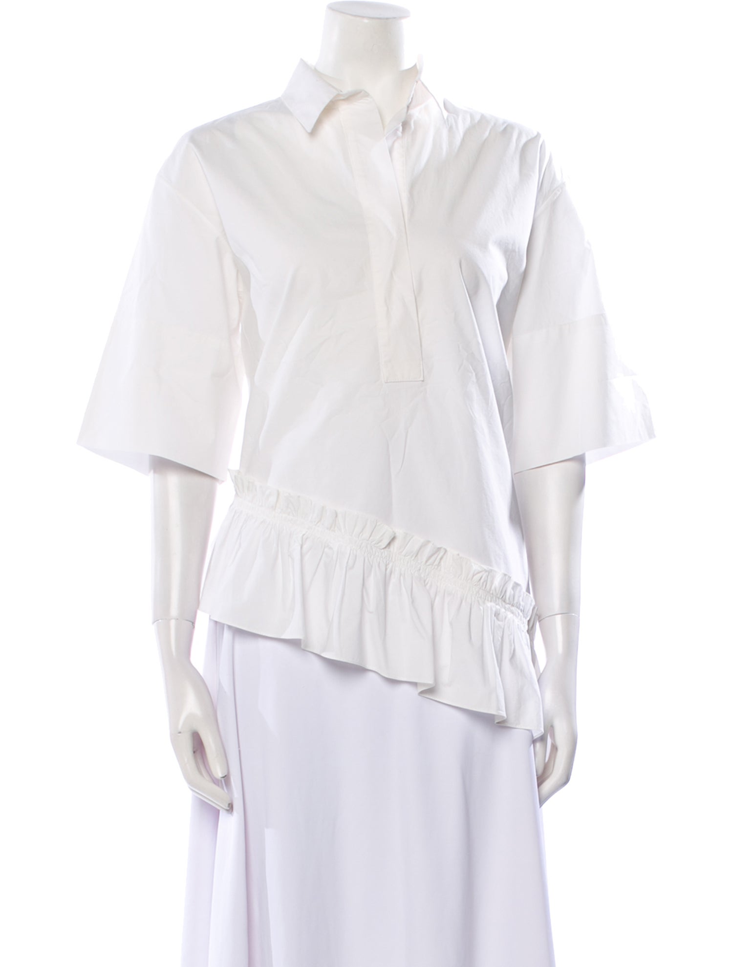 Marni Three-Quarter Sleeve Button-Up Top