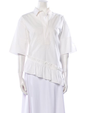 Marni Three-Quarter Sleeve Button-Up Top