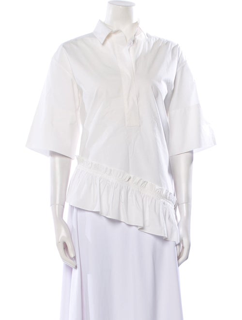 Marni Three-Quarter Sleeve Button-Up Top