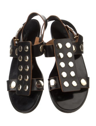 Marni Leather Studded Accents Slides
