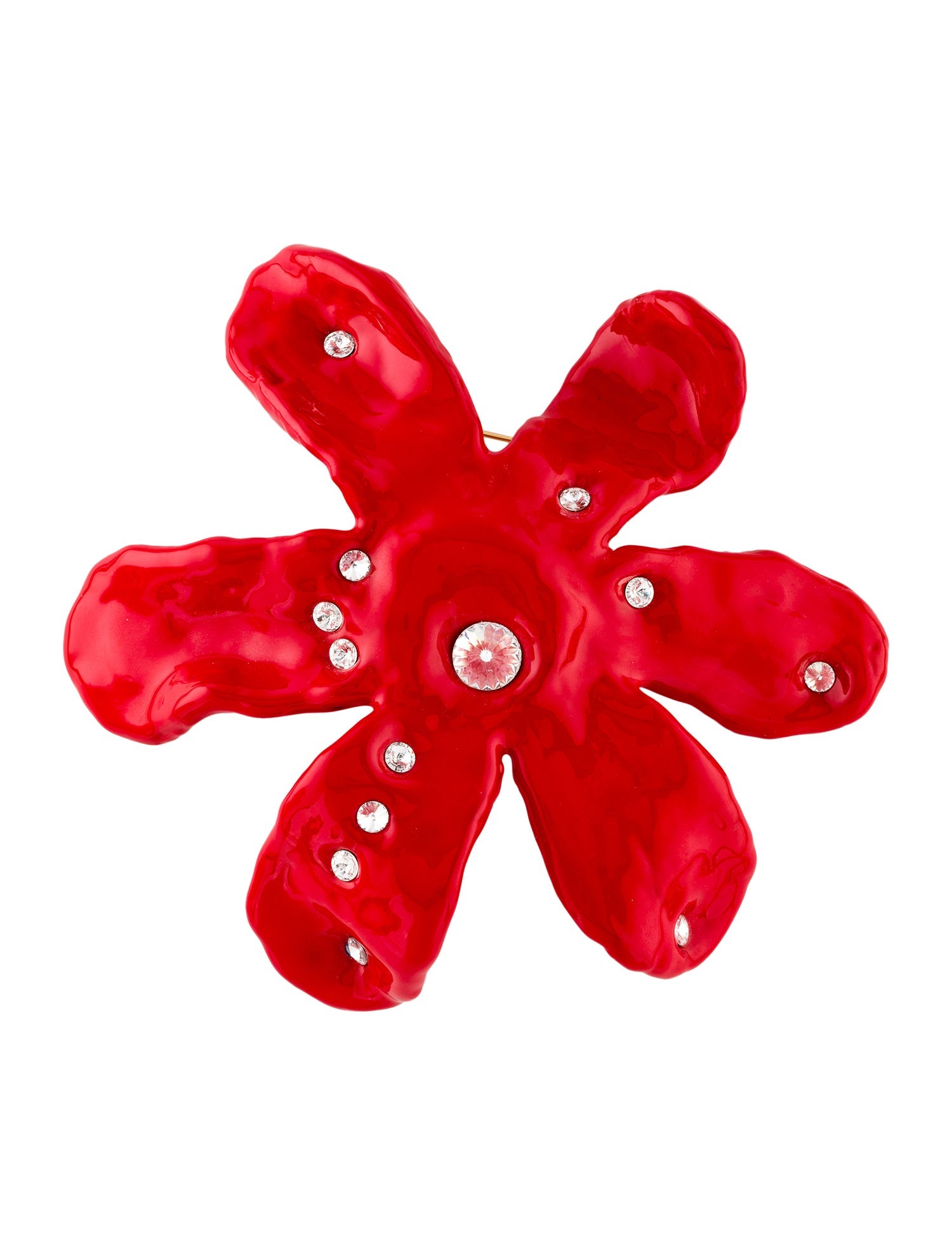 Marni Crystal & Resin Flower Pin Brooch