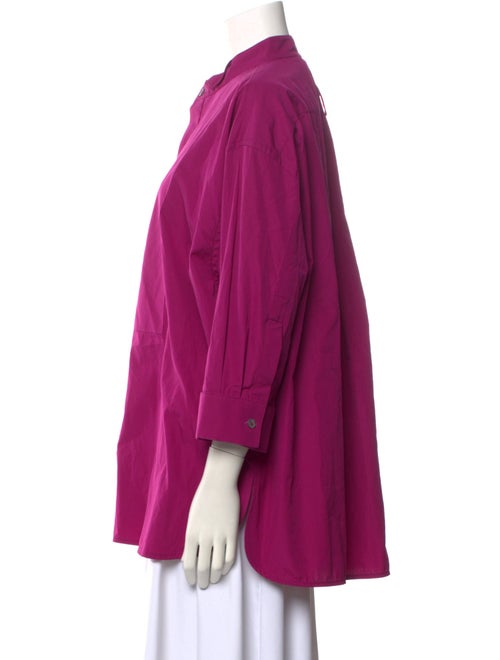 Marni Mock Neck Three-Quarter Sleeve Blouse