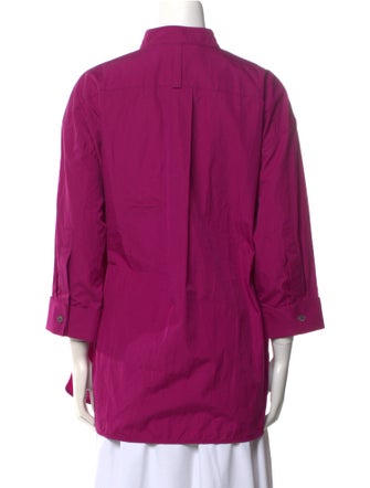 Marni Mock Neck Three-Quarter Sleeve Blouse