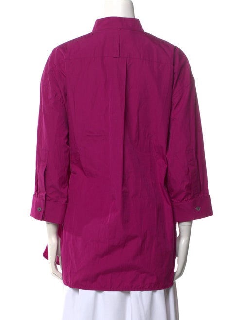 Marni Mock Neck Three-Quarter Sleeve Blouse