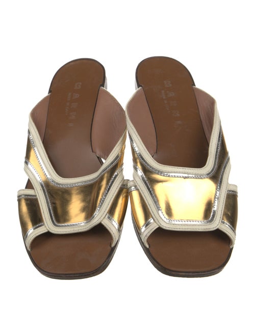 Marni Leather Colorblock Pattern Slides