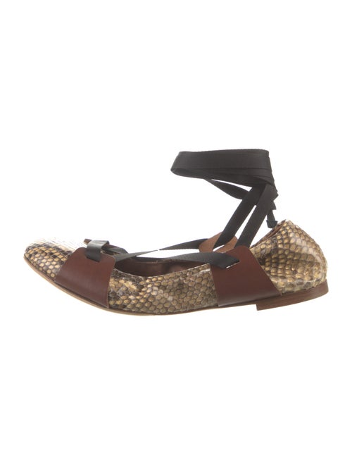 Marni Embossed Leather Animal Print Ballet Flats