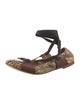 Marni Embossed Leather Animal Print Ballet Flats