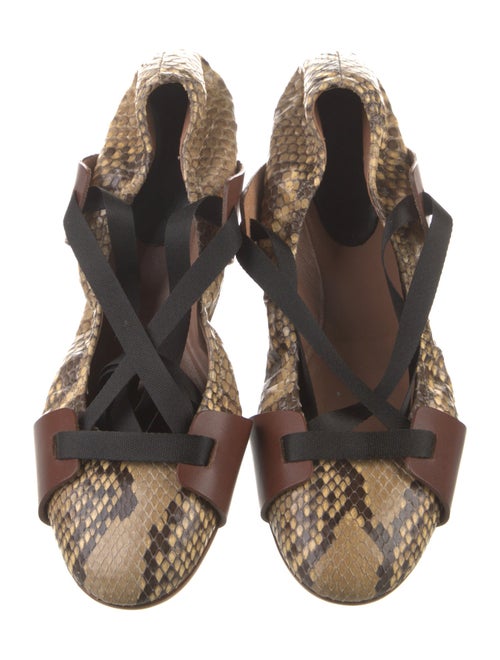 Marni Embossed Leather Animal Print Ballet Flats