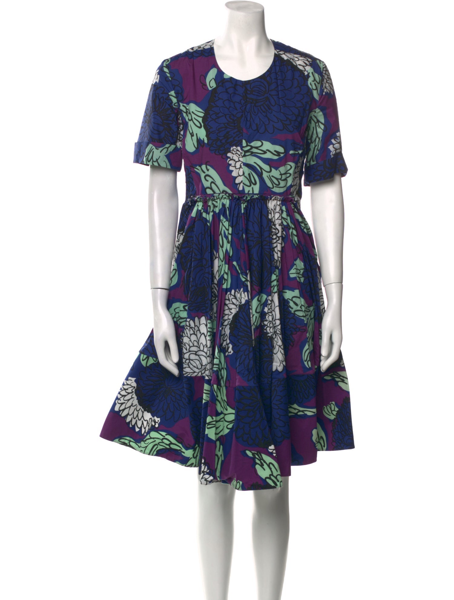 Marni Floral Print Knee-Length Dress