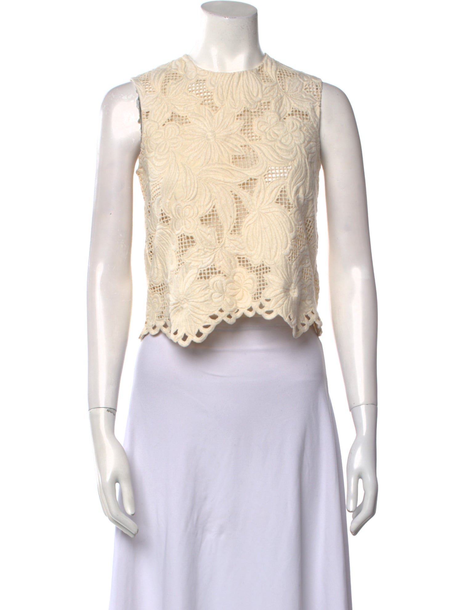 Marni Crew Neck Sleeveless Crop Top