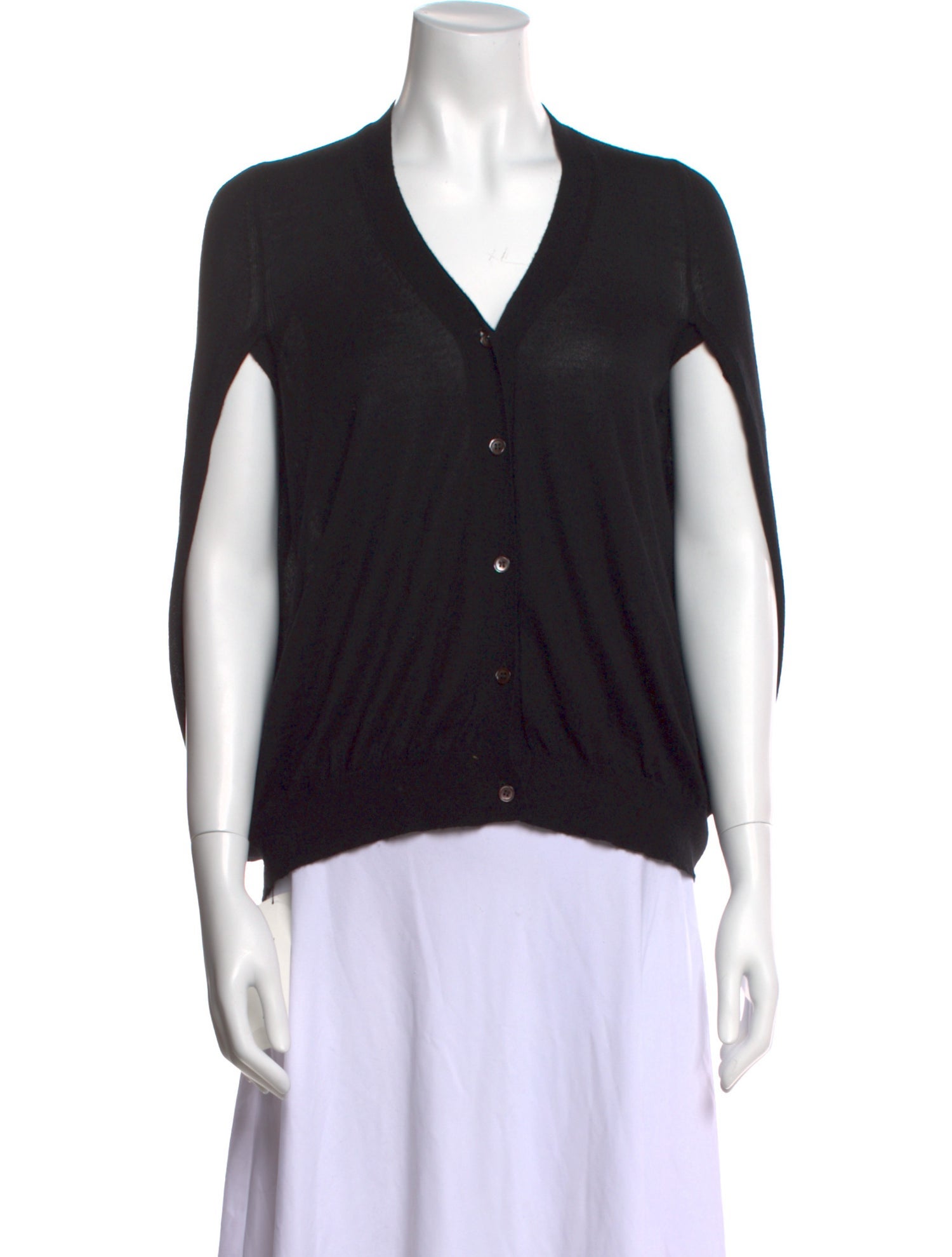 Marni Cashmere V-Neck Button-Up Top