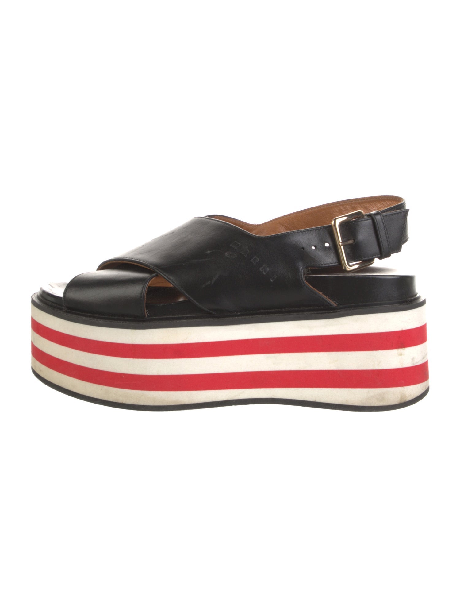 Marni Leather Slingback Sandals