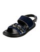 Marni Velvet Crystal Embellishments Slingback Sandals