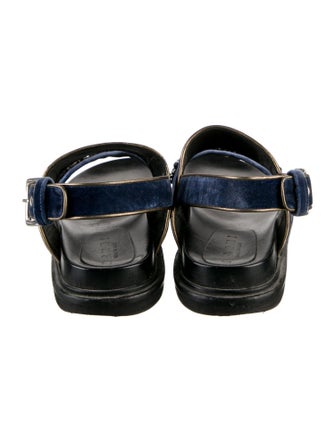 Marni Velvet Crystal Embellishments Slingback Sandals