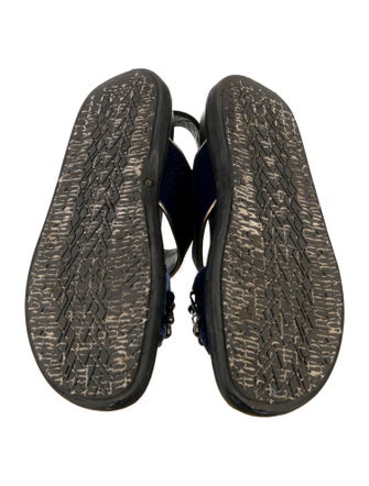 Marni Velvet Crystal Embellishments Slingback Sandals