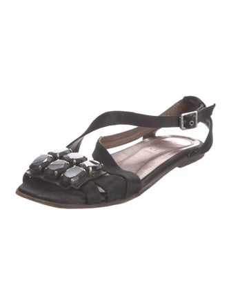 Marni Vinyl Crystal Embellishments Sandals