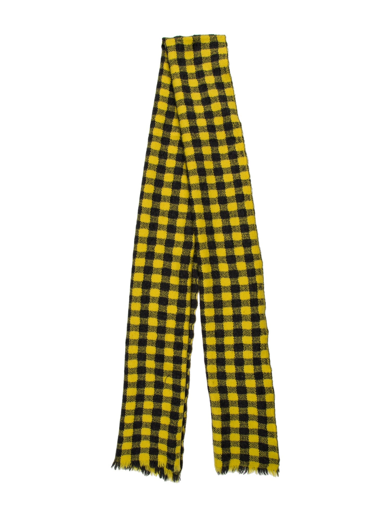 Marni Wool Plaid Print Scarf