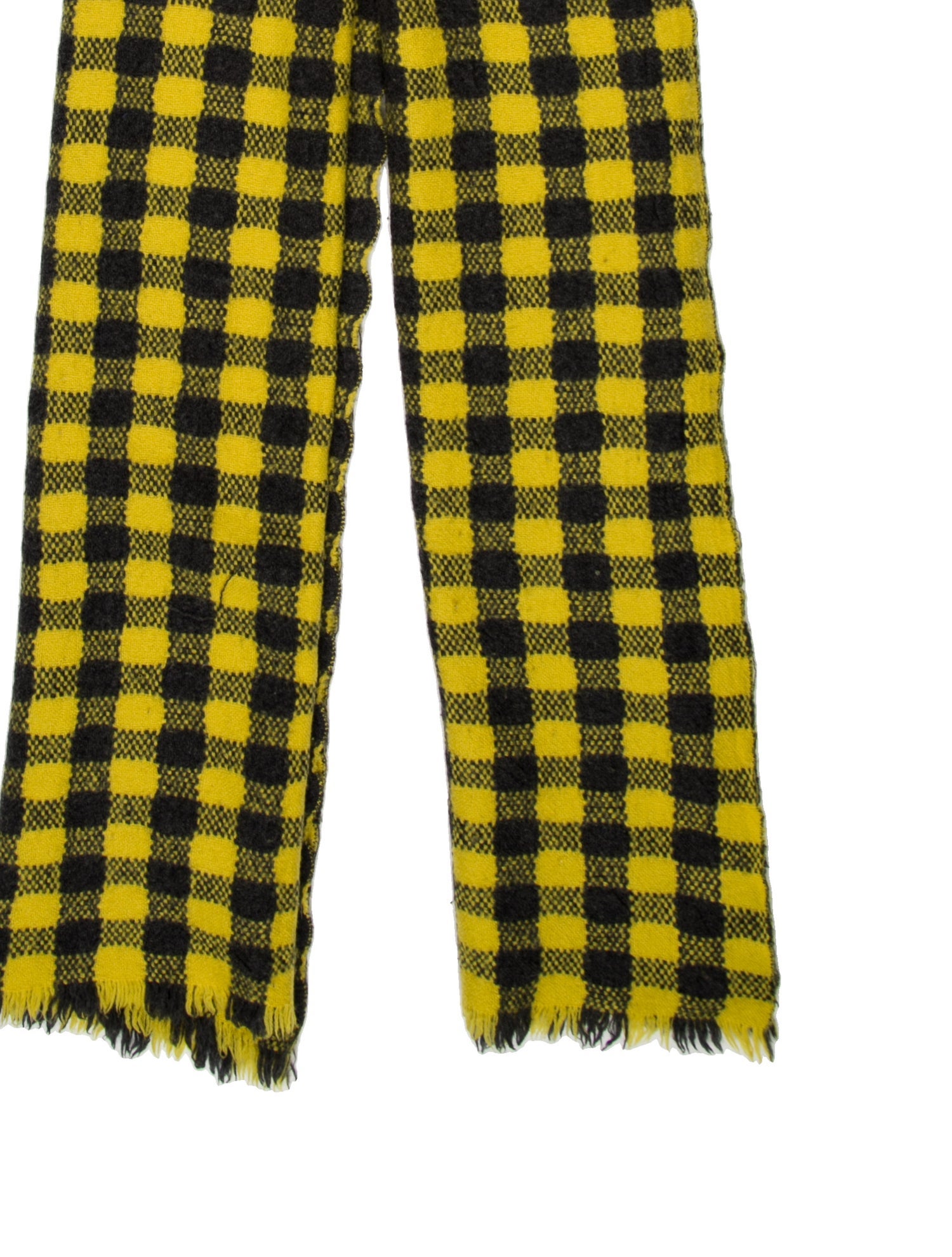 Marni Wool Plaid Print Scarf