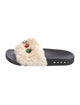 Marni Leather Crystal Embellishments Slides
