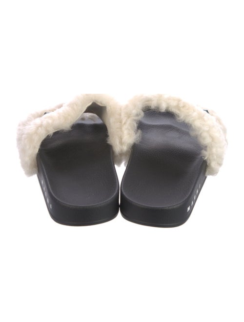 Marni Leather Crystal Embellishments Slides