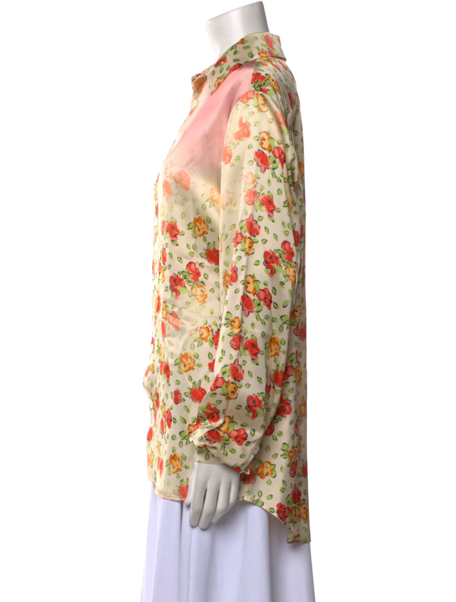 Marni Floral Print Long Sleeve Button-Up Top w/ Tags