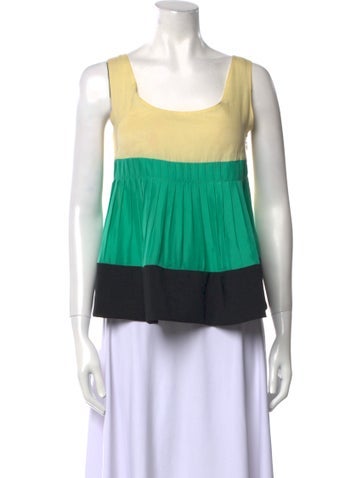 Marni Tops Silk Colorblock Pattern Top M