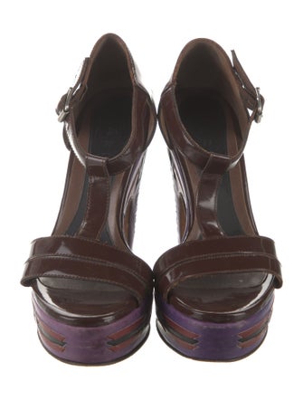 Marni Patent Leather T-Strap Sandals