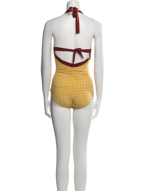 Marni Plaid Print Halterneck Bodysuit