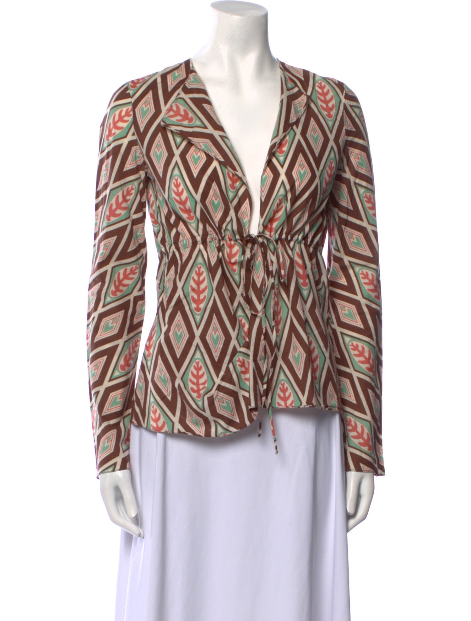 Marni Printed V-Neck Blouse