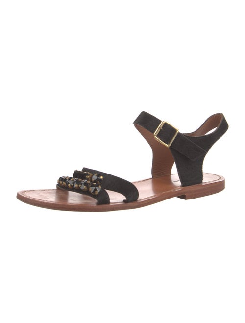 Marni Ponyhair Crystal Embellishments Slingback Sandals