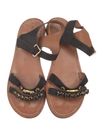 Marni Ponyhair Crystal Embellishments Slingback Sandals
