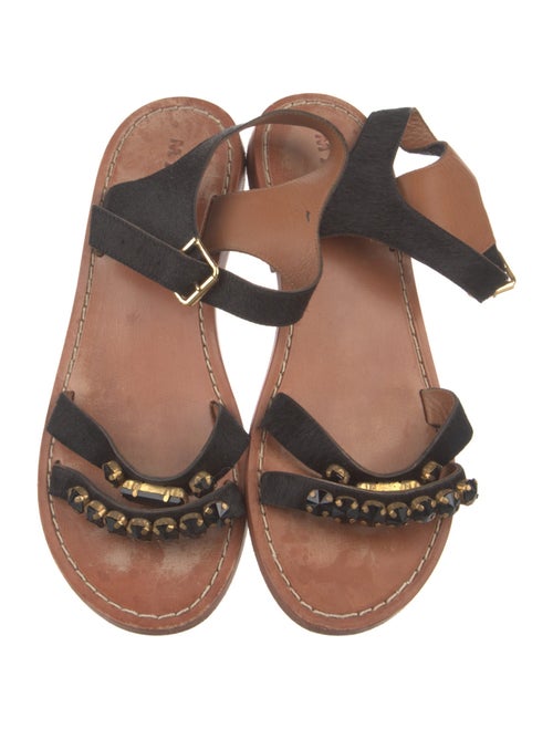 Marni Ponyhair Crystal Embellishments Slingback Sandals
