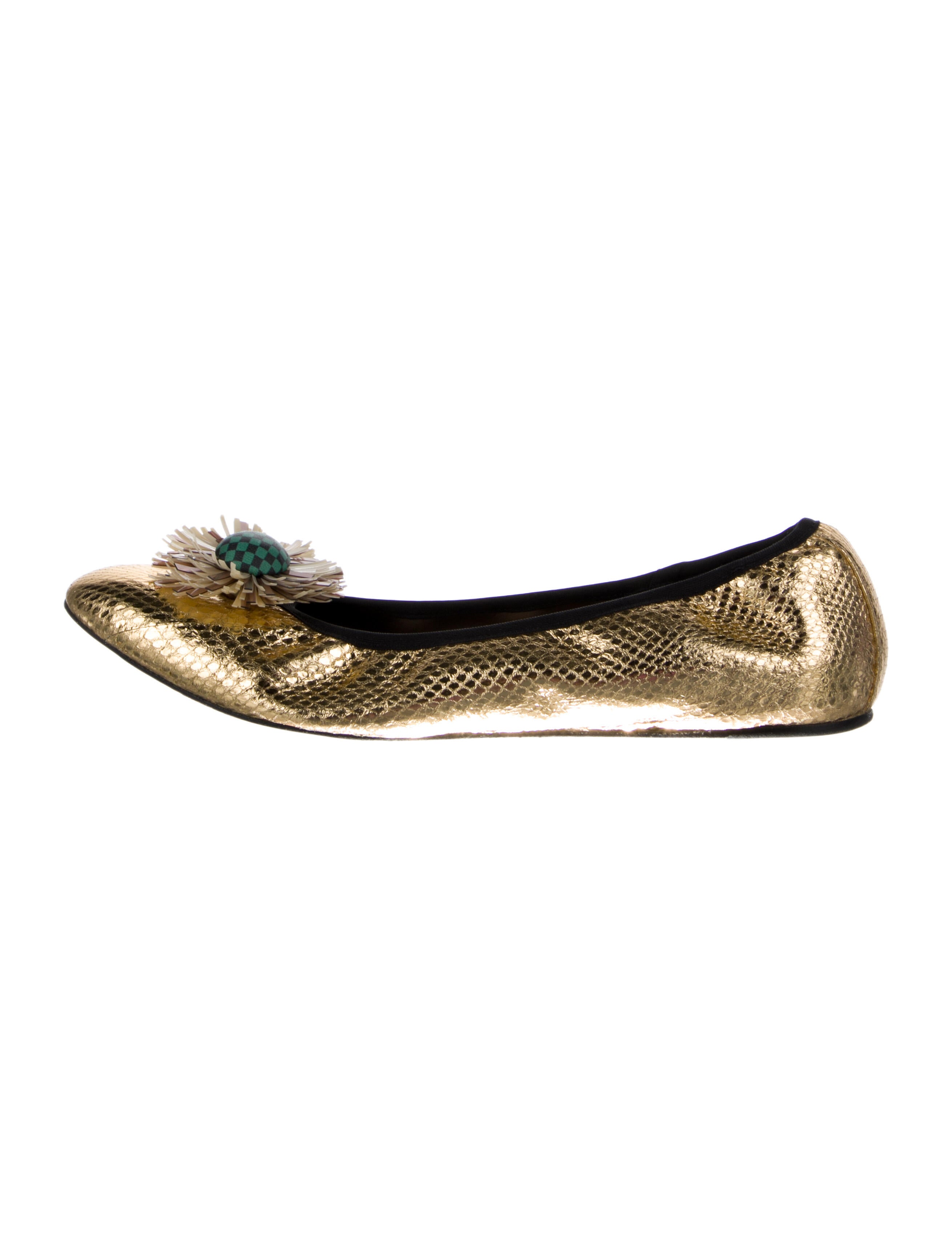 Marni Embossed Leather Ballet Flats