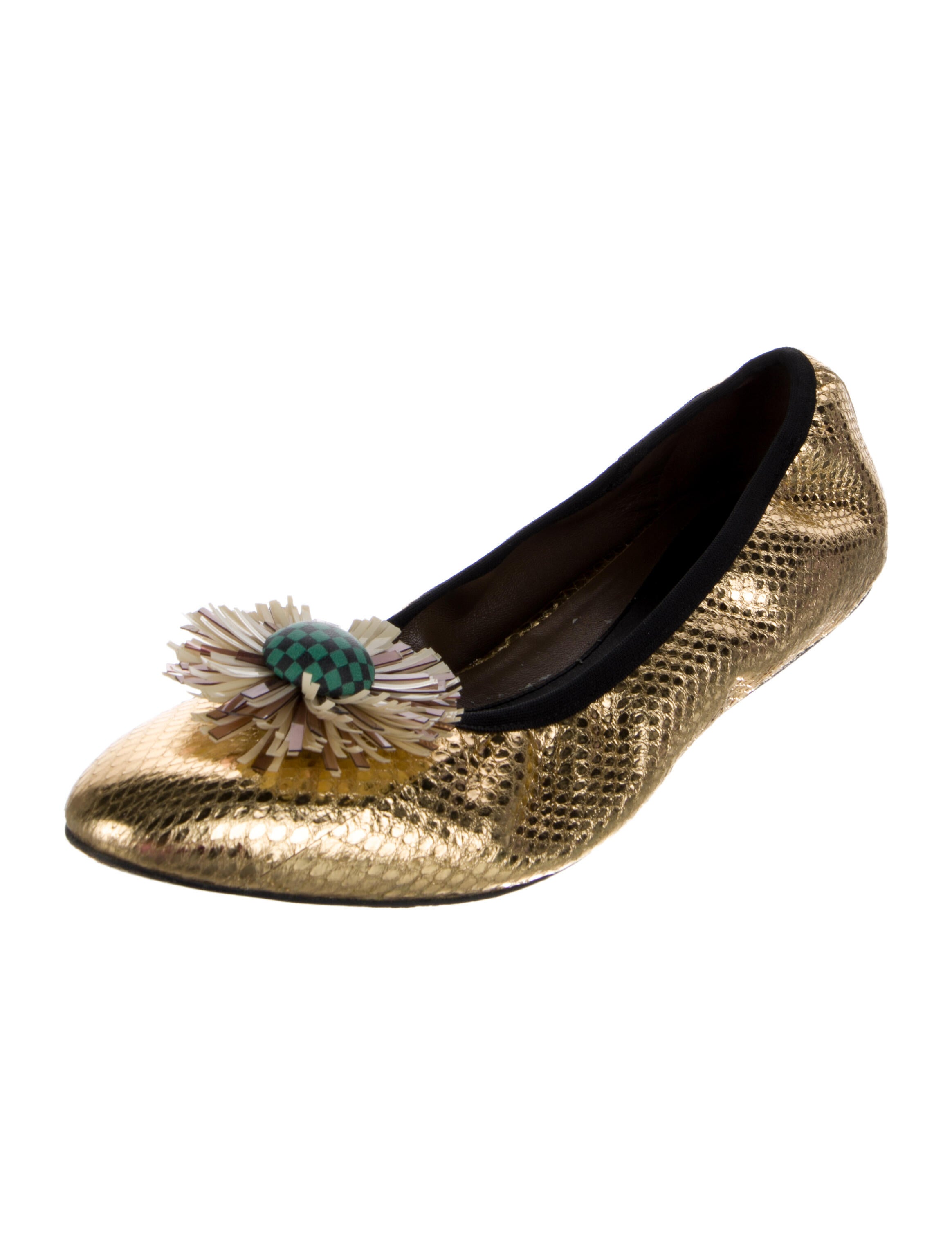 Marni Embossed Leather Ballet Flats